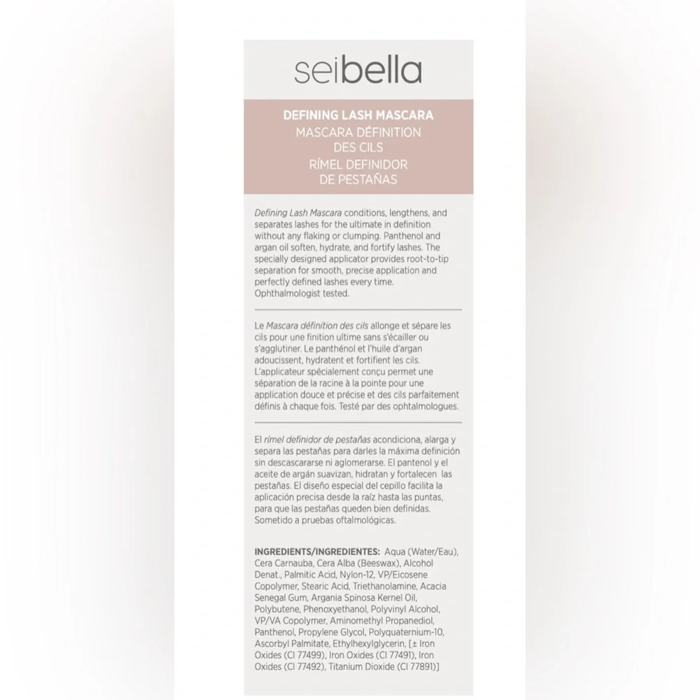 🎉🎉🎉🎉Sei Bella Defining Lash Mascara: Black